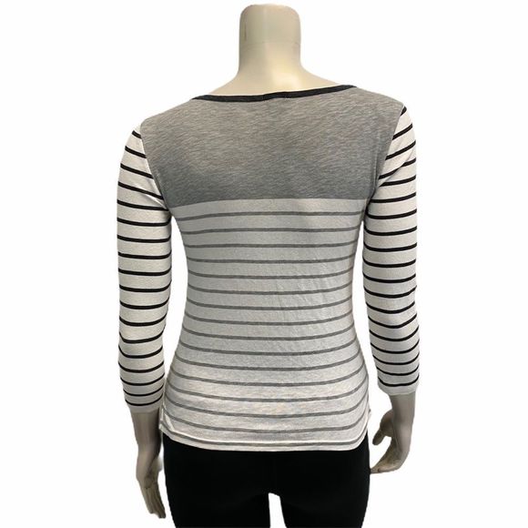 J. Crew Stripe Long Sleeve Top Blouse XS - Picture 3 of 5